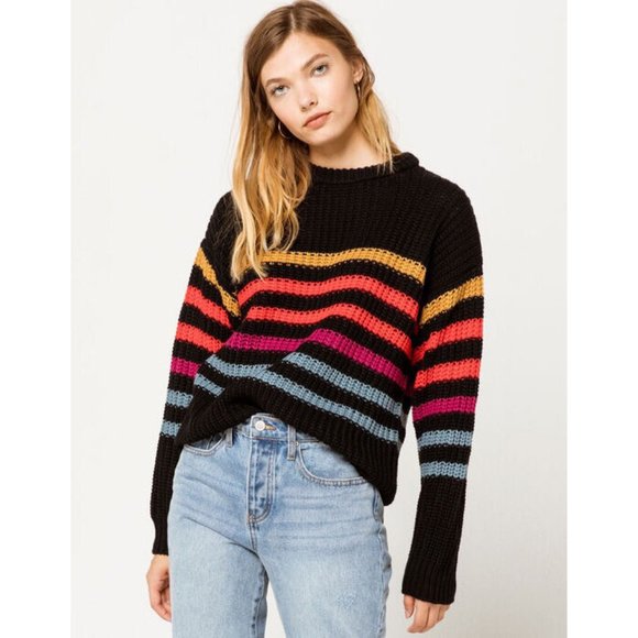 π NWT Volcom Move On Up Striped Sweater (Small)